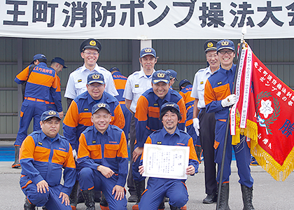ポンプ車の部優勝チーム第3分団第3班写真