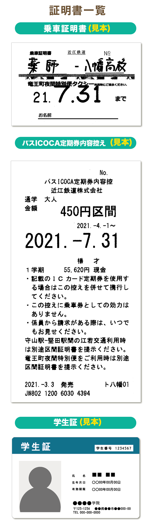 申請時に必要な各証明書一覧