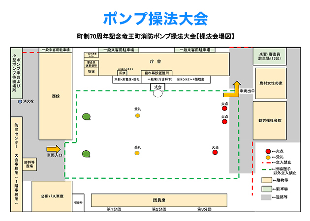 ポンプ操法大会会場図