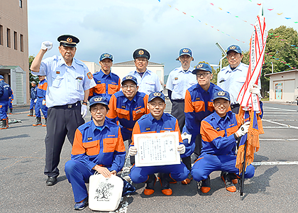 小型ポンプの部優勝チーム第1分団第3班Bチーム写真